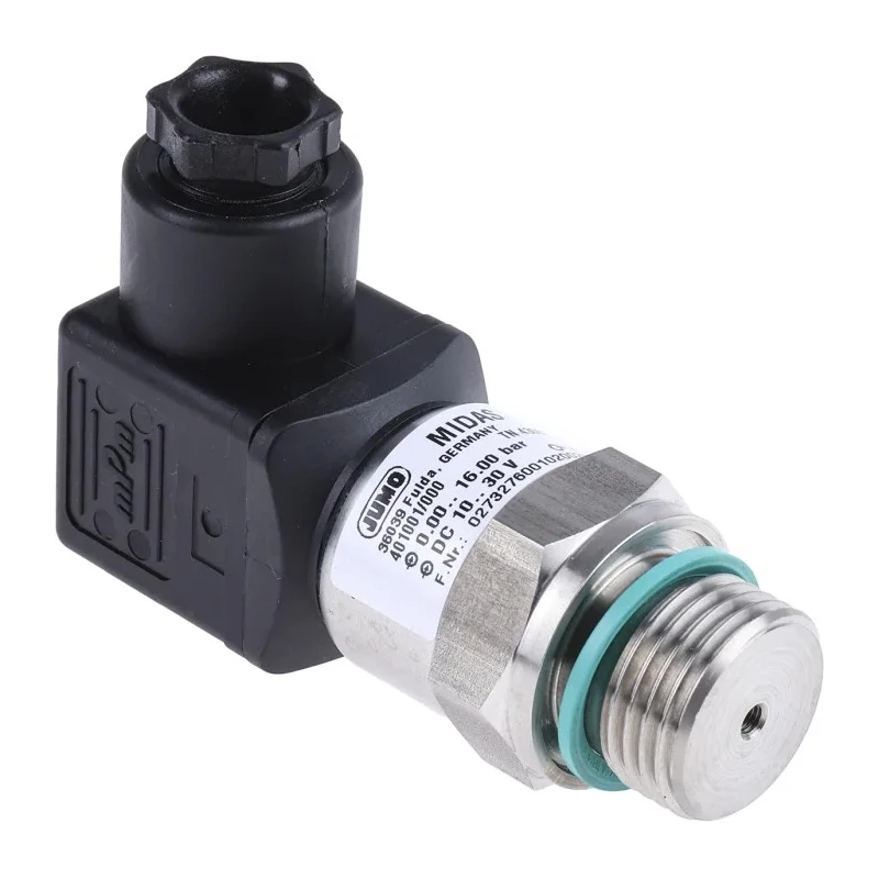 Jumo MIDAS Series Pressure Sensor 0 bar to 16 bar, Accuracy 0.5%, 15-24V DC Supply 401001/000-460-405-523-20-601-61/000