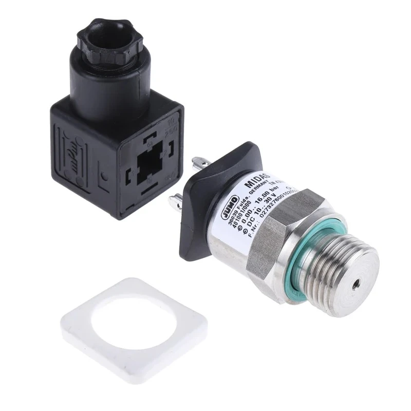 Jumo MIDAS Series Pressure Sensor 0 bar to 16 bar, Accuracy 0.5%, 15-24V DC Supply 401001/000-460-405-523-20-601-61/000