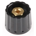 RS PRO Black Plastic Collet Potentiometer Knob 21.3 mm Diameter 17.1 mm Height for 6 mm Circular Shaft 463-8508