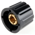 RS PRO Black Plastic Collet Potentiometer Knob 21.3 mm Diameter 17.1 mm Height for 6 mm Circular Shaft 463-8508