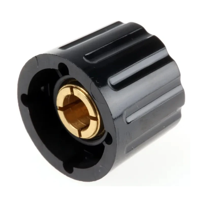 RS PRO Black Plastic Collet Potentiometer Knob 21.3 mm Diameter 17.1 mm Height for 6 mm Circular Shaft 463-8508