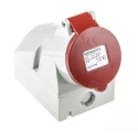 MENNEKES Industrial Power Socket Wall Mount 16A, 415V, 5 Poles, IP44 Red IP44
