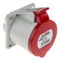Scame Industrial Power Connector 32A 415V IP44 Red Panel Mount 3P+N+E Optima IP44