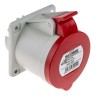 Scame Industrial Power Connector 32A 415V IP44 Red Panel Mount 3P+N+E Optima IP44