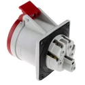 Scame Industrial Power Connector 32A 415V IP44 Red Panel Mount 3P+N+E Optima IP44