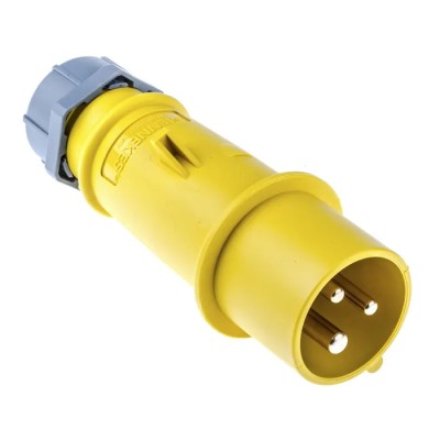 MENNEKES AM-TOP IP44 Yellow Cable Mount 3P Straight Industrial Power Connector 16A 110V Phase Inverter 