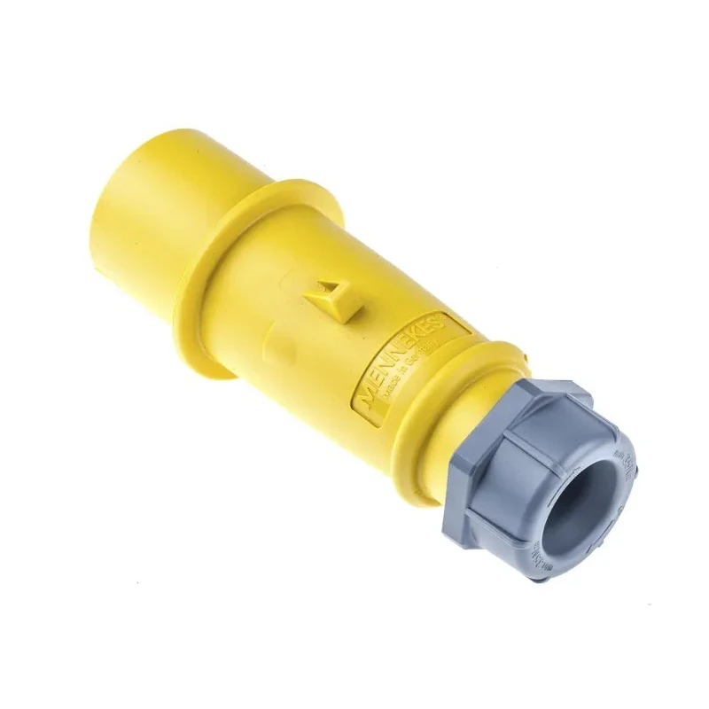 MENNEKES AM-TOP IP44 Yellow Cable Mount 3P Straight Industrial Power Connector 16A 110V Phase Inverter 