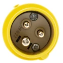 MENNEKES AM-TOP IP44 Yellow Cable Mount 3P Straight Industrial Power Connector 16A 110V Phase Inverter 