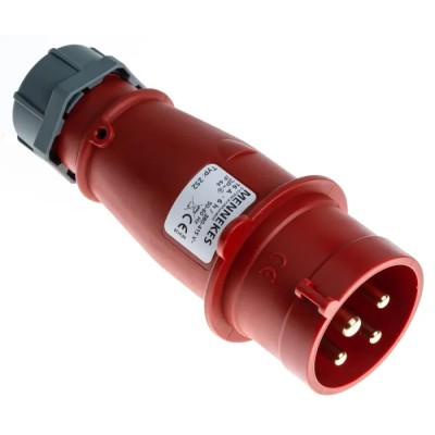 MENNEKES AM-TOP IP44 Red Cable Mount 4P Straight Industrial Power Connector, 16A, 400V IP44