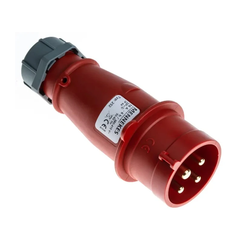 MENNEKES AM-TOP IP44 Red Cable Mount 4P Straight Industrial Power Connector, 16A, 400V IP44