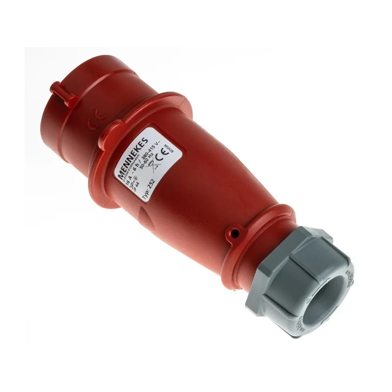MENNEKES AM-TOP IP44 Red Cable Mount 4P Straight Industrial Power Connector, 16A, 400V IP44