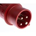 MENNEKES AM-TOP IP44 Red Cable Mount 4P Straight Industrial Power Connector, 16A, 400V IP44