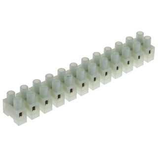 RS PRO Non-Fused Terminal Block 12-Way 10mm² Wire 50A Screw 400V Nylon Housing 464-9700