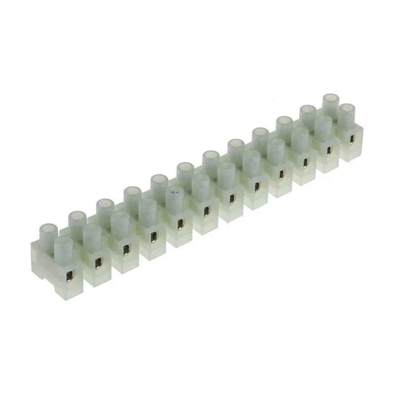 RS PRO Non-Fused Terminal Block 12-Way 10mm² Wire 50A Screw 400V Nylon Housing 464-9700