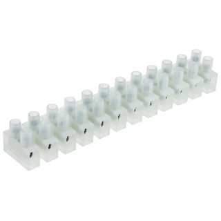RS PRO Non-Fused Terminal Block 12-Way 4mm² Wire 41A Screw Termination Nylon 6.6 Housing 464-9722