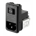 Schaffner 250V AC 4A Panel Mount IEC Filter Male 2 Pole 2 Fuse Solder FN388-4-21