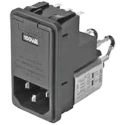 Schaffner 250V AC 2A Snap-in IEC Filter Male 1 Fuse, Solder Termination FN370-2-21
