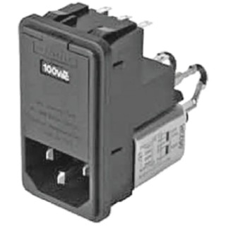 Schaffner 250V AC 2A Snap-in IEC Filter Male 1 Fuse, Solder Termination FN370-2-21