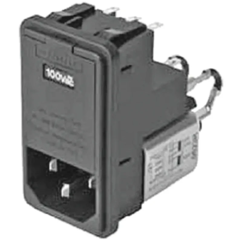 Schaffner 250V AC 2A Snap-in IEC Filter Male 2 Fuse Solder FN370-2-22