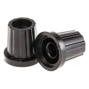 RS PRO 19 mm Diameter Black Plastic Push-On Potentiometer Knob for 6.4 mm D Shaped Shaft 465-9381