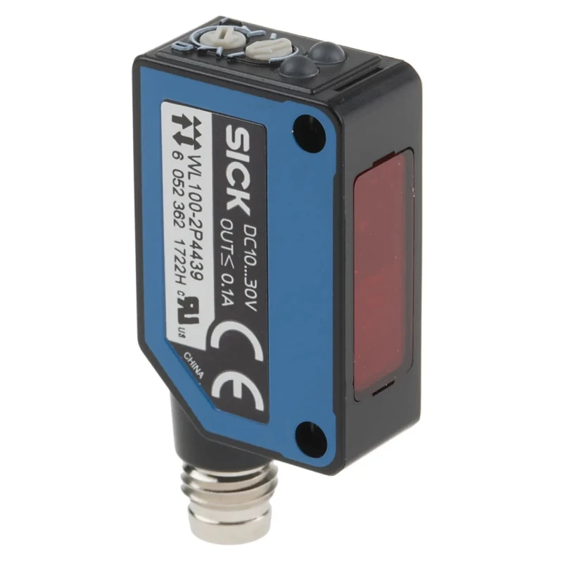 SICK Retroreflective Photoelectric Sensor Block Style 10 mm to 7.2 m Detection Range PNP Output IP67 WL100-2P4439