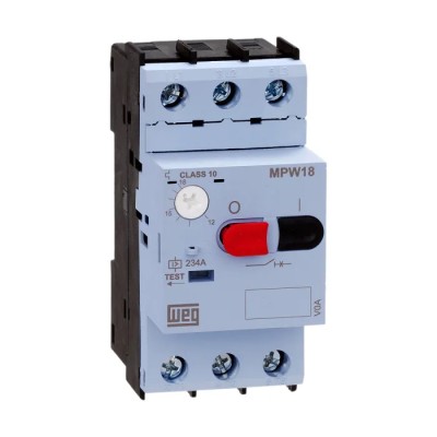 WEG 1.6A Motor Protection Circuit Breaker 690V Thermal Magnetic 3 Poles IP20 MPW18i