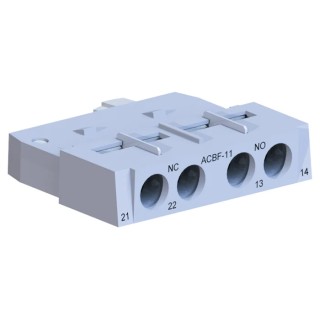 WEG Auxiliary Contact Block, 2 Contact, 1 NO/1 NC, DIN Rail, Screw Terminal, 2.5 A, 250V AC, ACBF-11