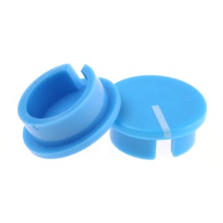 RS Pro Blue 19 mm Diameter Lined Cap Plastic Potentiometer Knob for 6.4 mm Round Shaft 465-9404