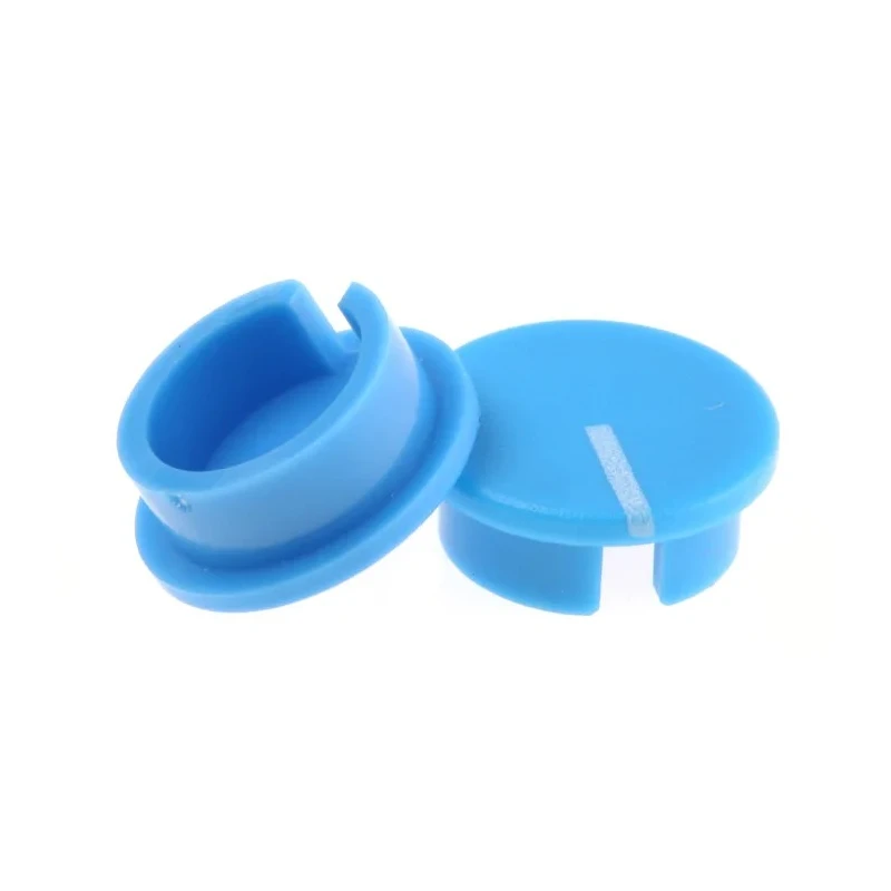 RS Pro Blue 19 mm Diameter Lined Cap Plastic Potentiometer Knob for 6.4 mm Round Shaft 465-9404