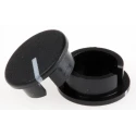 RS PRO 19 mm Knob Diameter Black Plastic Potentiometer Knob Cap for 6.4 mm Circular Shaft 465-9448