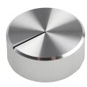 RS PRO Silver Aluminium Push-On Potentiometer Knob 30 mm Diameter Black Indicator for 6.4 mm Circular Shaft 465-9864