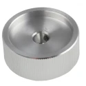 RS PRO Silver Aluminium Push-On Potentiometer Knob 30 mm Diameter Black Indicator for 6.4 mm Circular Shaft 465-9864
