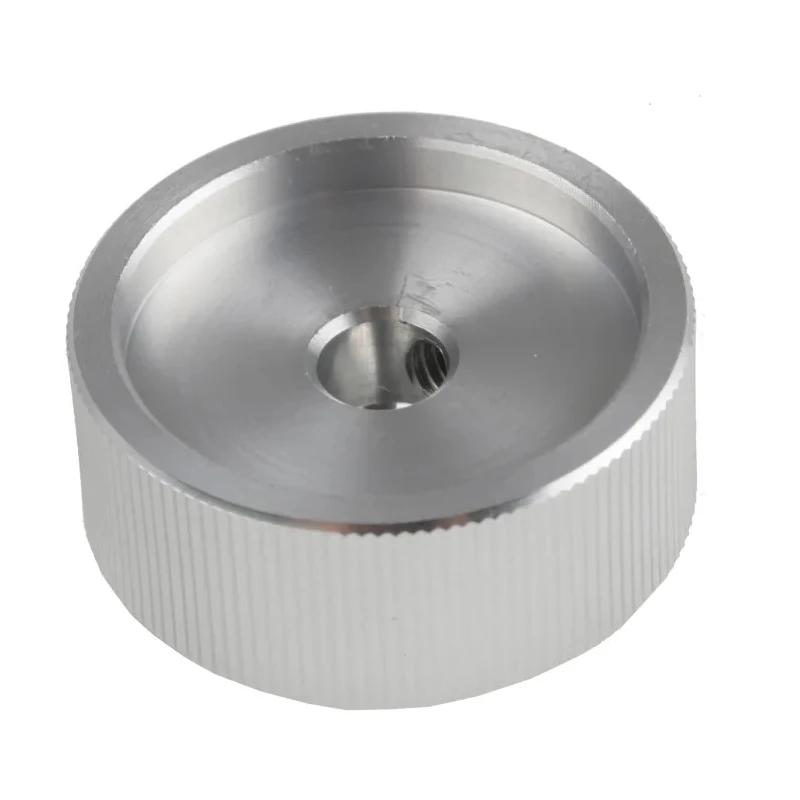 RS PRO Silver Aluminium Push-On Potentiometer Knob 30 mm Diameter Black Indicator for 6.4 mm Circular Shaft 465-9864