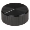 RS PRO Black Aluminium Potentiometer Knob Circular 30 mm Diameter for 6.4 mm Shaft 465-9870