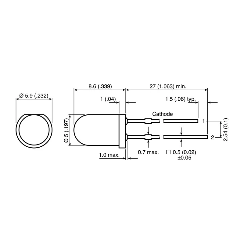 Kingbright 3.3 V Blue LED 5 mm (T-1 3/4) Through Hole L-7113QBC-D