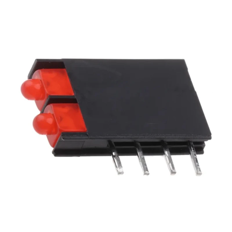 Kingbright Red Right Angle PCB LED Indicator 3 mm T-1, 2 LEDs, 2.5 V L-4060VH/2ID