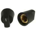 RS PRO Black Plastic Grub Screw Potentiometer Knob 14 mm Diameter for 6.4 mm Shaft 466-4989