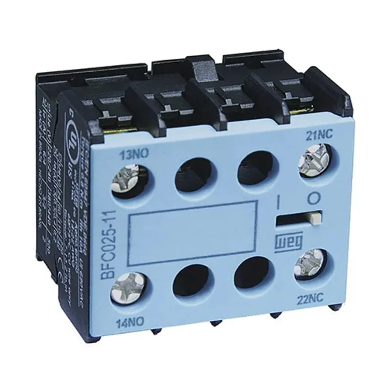 WEG Auxiliary Contact Block 4 Contact 2 NC/2 NO, Front Mount, 10 A, 690V AC BFC025-22