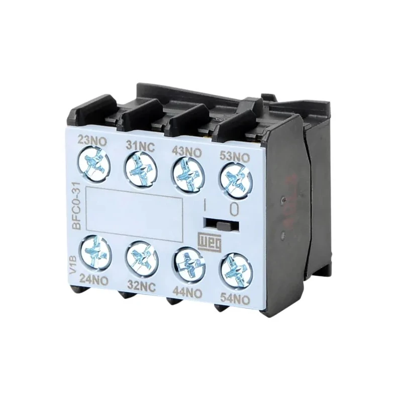 WEG Auxiliary Contact Block, 4 Contact, 3 NO/1 NC, Front Mount, Screw Terminal, 10 A Current, 690V AC, BFC0-31