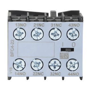 WEG Auxiliary Contact Block 4 Contact 2 NC/2 NO Front Mount Screw Terminal 10 A 690V AC BFC4-22
