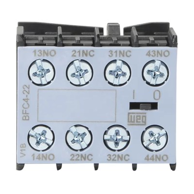 WEG Auxiliary Contact Block 4 Contact 2 NC/2 NO Front Mount Screw Terminal 10 A 690V AC BFC4-22