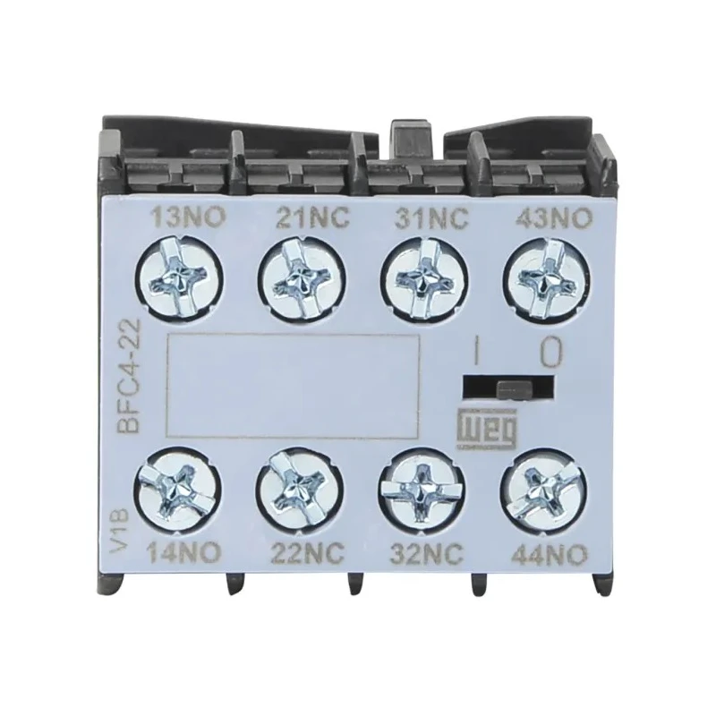 WEG Auxiliary Contact Block 4 Contact 2 NC/2 NO Front Mount Screw Terminal 10 A 690V AC BFC4-22