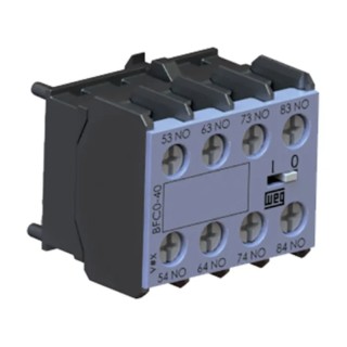 WEG Auxiliary Contact Block, 4 Contact 4 NC, Front Mount, 10 A Current, 690V AC, BFCA-04