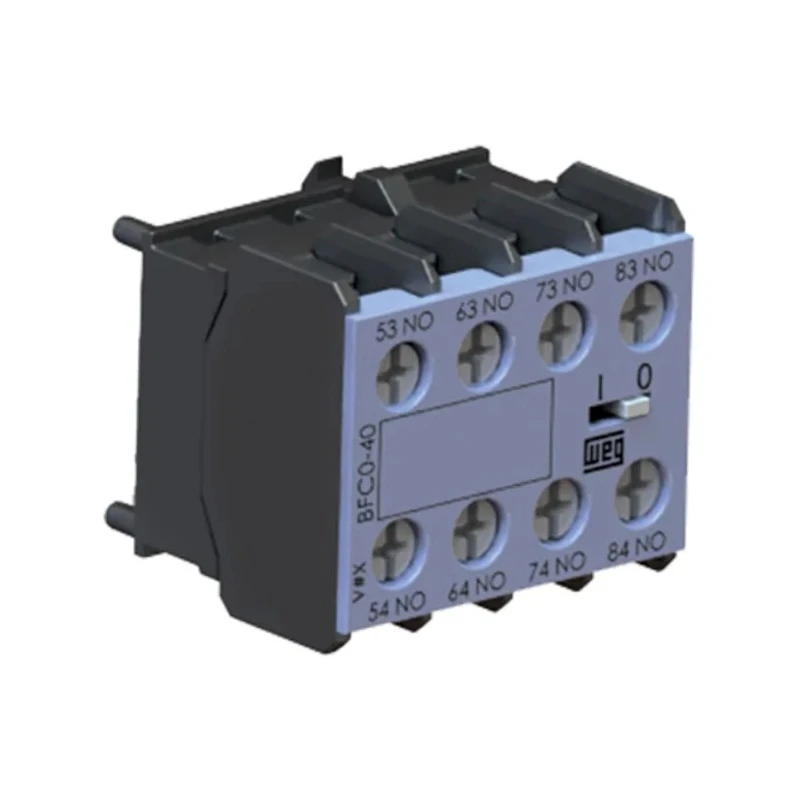 WEG Auxiliary Contact Block, 4 Contact 4 NC, Front Mount, 10 A Current, 690V AC, BFCA-04