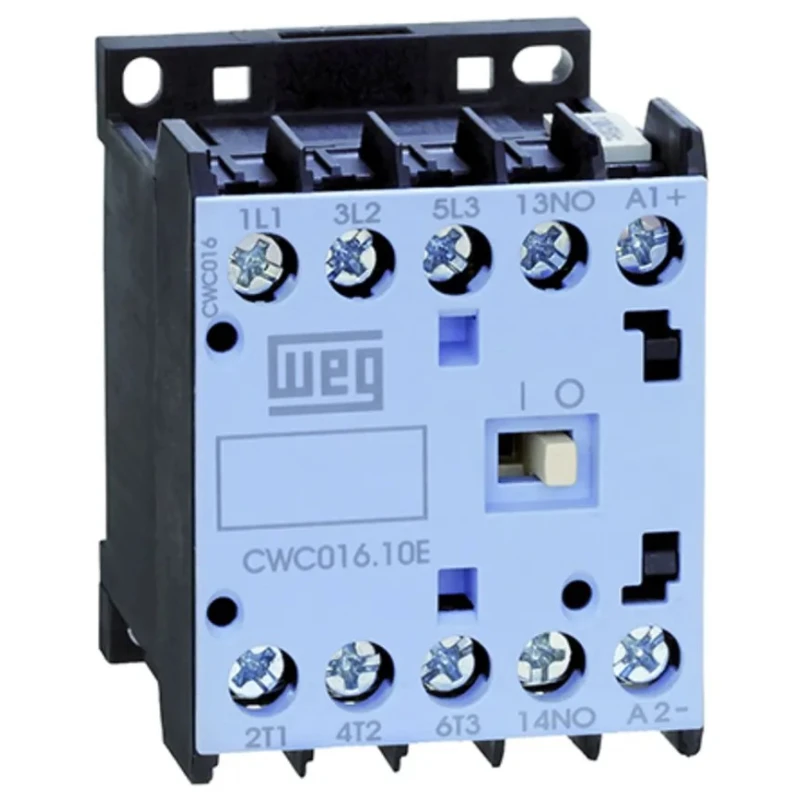WEG Motor Control Contactor, 3-Pole, 16 A, 7.5 kW, 110V AC Coil, Screw Terminal, DIN Rail Mount CWC016-01-30D13