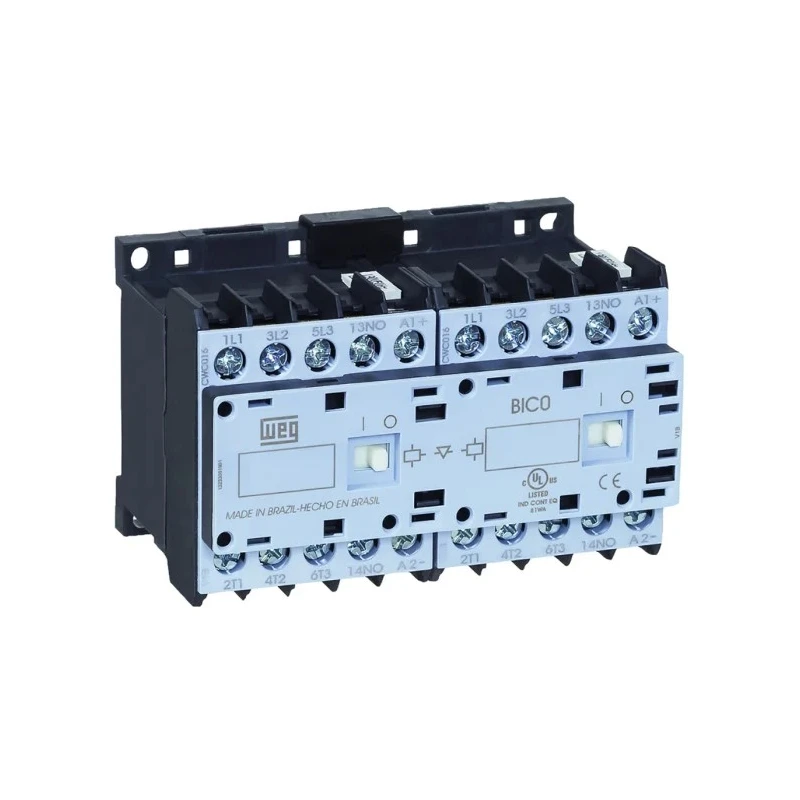 WEG CWCI0 Reversing Contactor, 230V AC Coil, 3-Pole, 9A, 4kW, 3 NO Auxiliary Contacts CWCI0