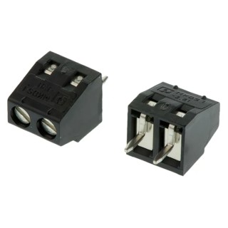 Phoenix Contact PCB Terminal Block 2-Contact 3.81 mm Pitch Through Hole Solder Black Polyamide MKDS 1/ 2-3.81 HT BK 1985823