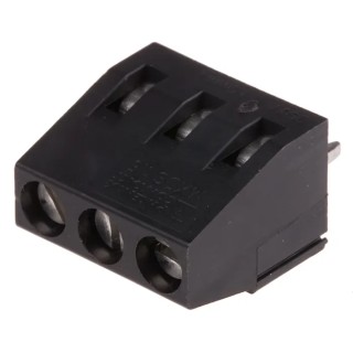 Phoenix Contact MKDS 1.5/ 3 HT BK Series PCB Terminal Block 3-Contact 5 mm Pitch Through Hole 320V 17.5A 1985894