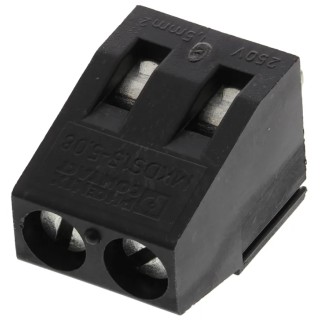 Phoenix Contact MKDS 1.5/2-5.08 HT BK Series Horizontal PCB Terminal Block, 2 Contacts, 5.08 mm Pitch, 200V 1985904