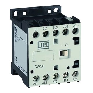WEG Contactor 4-Pole 16 A 7.5 kW Coil 24V Motor Control DIN Rail Mount CWC016-00-22R03